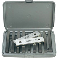 TESA Brown & Sharpe - 18 Piece, 6 Inch Long Parallel Set - 1-3/4 Inch High, 1/4 Inch Thick, 52-58 RC Hardness, Sold as 9 Pair - Exact Tooling