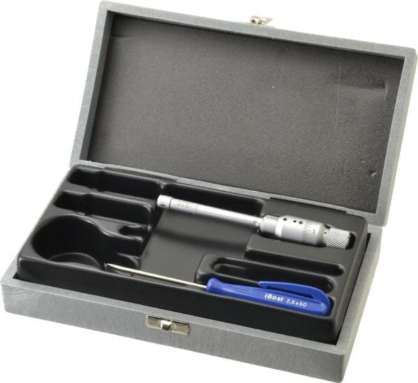 TESA Brown & Sharpe - 0.275 to 0.35", 2" Gage Depth, Mechanical Inside Hole Micrometer - 0.0001" Graduation, Ratchet Stop Thimble - Exact Tooling