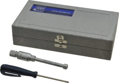 TESA Brown & Sharpe - 0.35 to 0.425", 2" Gage Depth, Mechanical Inside Hole Micrometer - 0.0001" Graduation, Ratchet Stop Thimble - Exact Tooling