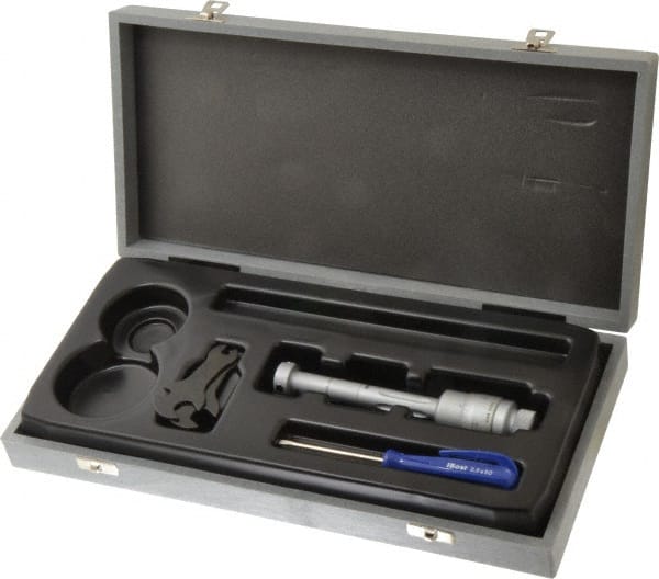 TESA Brown & Sharpe - 0.7 to 0.8", 3" Gage Depth, Mechanical Inside Hole Micrometer - 0.0002" Graduation, Ratchet Stop Thimble - Exact Tooling
