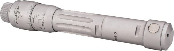 TESA Brown & Sharpe - 0.8 to 1", 3" Gage Depth, Mechanical Inside Hole Micrometer - 0.0002" Graduation, Ratchet Stop Thimble - Exact Tooling