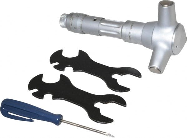 TESA Brown & Sharpe - 3.2 to 3.6", 3" Gage Depth, Mechanical Inside Hole Micrometer - 0.0002" Graduation, Ratchet Stop Thimble - Exact Tooling
