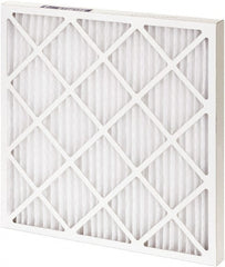 Made in USA - 12" Noml Height x 12" Noml Width x 1" Noml Depth, 35% Capture Efficiency, Wire-Backed Pleated Air Filter - MERV 8, Synthetic, Integrated Paperboard Frame, 300 Max FPM, 300 CFM, For Any Unit - Exact Tooling