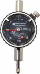 TESA Brown & Sharpe - 1/4" Range, 0-25-0 Dial Reading, 0.0005" Graduation Dial Drop Indicator - 1-11/16" Dial, 0.05" Range per Revolution, Revolution Counter - Exact Tooling
