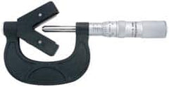 TESA Brown & Sharpe - 3/32 to 1 Inch Measurement, 0.0001 Inch Graduation, 3 Flutes Measured, Mechanical V Anvil Micrometer - Satin Chrome Finish, Carbide - Exact Tooling