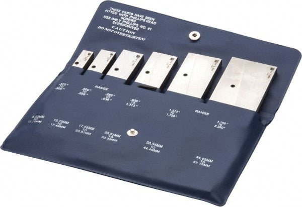 TESA Brown & Sharpe - 3/8 to 2-1/4 Inch Adjustable Parallel Set - 1-3/4 to 5-1/16 Inch Long, 9/32 Inch Thick, Includes Case, 6 Pieces - Exact Tooling