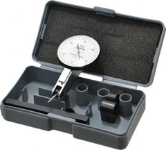 TESA Brown & Sharpe - 0.03 Inch Range, 0.0005 Inch Dial Graduation, Horizontal Dial Test Indicator - 1-1/2 Inch White Dial, 0-15-0 Dial Reading, Accurate to 0.0005 Inch - Exact Tooling