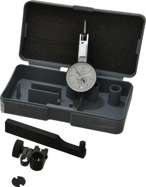 TESA Brown & Sharpe - 0.008 Inch Range, 0.0001 Inch Dial Graduation, Horizontal Dial Test Indicator - 1 Inch White Dial, 0-4-0 Dial Reading, Accurate to 0.0001 Inch - Exact Tooling