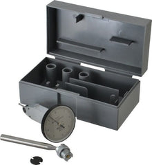 TESA Brown & Sharpe - 0.008 Inch Range, 0.0001 Inch Dial Graduation, Vertical Dial Test Indicator - 1-1/2 Inch White Dial, 0-4-0 Dial Reading - Exact Tooling