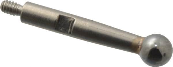 TESA Brown & Sharpe - 3mm Ball Diam, Carbide, Ball Test Indicator Contact Point - 1/2" Contact Point Length, Use with Brown & Sharpe BesTest 599 Series - Exact Tooling