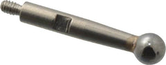 TESA Brown & Sharpe - 3mm Ball Diam, Carbide, Ball Test Indicator Contact Point - 1/2" Contact Point Length, Use with Brown & Sharpe BesTest 599 Series - Exact Tooling