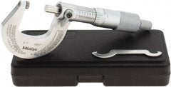 Mitutoyo - 0 to 1" Range, 0.0001" Graduation, Mechanical Outside Micrometer - Ratchet Stop Thimble, Accurate to 0.0001" - Exact Tooling
