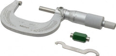 Mitutoyo - 1 to 2" Range, 0.0001" Graduation, Mechanical Outside Micrometer - Ratchet Stop Thimble, Accurate to 0.0001" - Exact Tooling