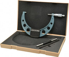 Mitutoyo - 150 to 175mm Range, 0.01mm Graduation, Mechanical Outside Micrometer - Ratchet Stop Thimble, Accurate to 0.0001" - Exact Tooling