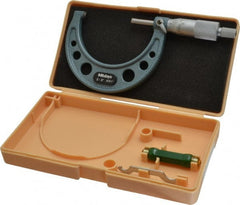 Mitutoyo - 2 to 3" Range, 0.001" Graduation, Mechanical Outside Micrometer - Ratchet Stop Thimble, Accurate to 0.0001" - Exact Tooling