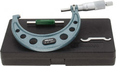 Mitutoyo - 3 to 4" Range, 0.001" Graduation, Mechanical Outside Micrometer - Ratchet Stop Thimble, Accurate to 0.00015" - Exact Tooling