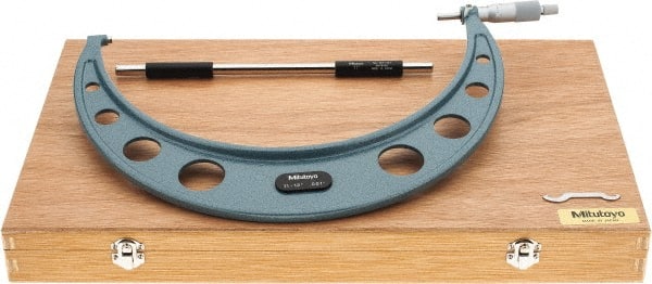 Mitutoyo - 11 to 12" Range, 0.001" Graduation, Mechanical Outside Micrometer - Ratchet Stop Thimble, Accurate to 0.00025" - Exact Tooling