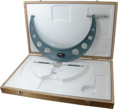 Mitutoyo - 11 to 12" Range, 0.0001" Graduation, Mechanical Outside Micrometer - Ratchet Stop Thimble, Accurate to 0.00025" - Exact Tooling