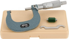 Mitutoyo - 1 to 2" Range, 0.0001" Graduation, Mechanical Outside Micrometer - Ratchet Stop Thimble, Accurate to 0.0001" - Exact Tooling