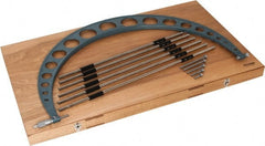 Mitutoyo - 6 Anvil, Mechanical, 24 to 30 Inch Range, Digital Counter Carbide Face Interchangeable Anvil Micrometer - Ratchet Stop Thimble, 0.00016 + 0.00004 (L/3) Inch Accuracy, 0.001 Inch Graduation, Includes Wooden Case - Exact Tooling