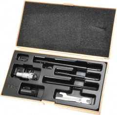 Mitutoyo - 2 to 8", Friction Thimble, Mechanical, Satin Chrome Finish, Interchangeable Rod Micrometer - 0.001 Inch Graduation, Accurate Up to 0.00024+(0.00004xR/20) Inch, 1/2 Inch Travel, 3 Rods - Exact Tooling