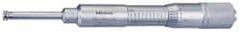 Mitutoyo - 2.05 to 3.05 Inch Inside Measurement, 2 to 3 Inch Outside Measurement, Mechanical Groove Micrometer - 0.001 Inch Graduation, 0.0004 Inch Accuracy, 0.5 Inch Measuring Disc Diameter - Exact Tooling