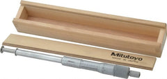 Mitutoyo - 1.05 to 2.05 Inch Inside Measurement, 1 to 2 Inch Outside Measurement, Mechanical Groove Micrometer - 0.001 Inch Graduation, 0.0004 Inch Accuracy, 0.5 Inch Measuring Disc Diameter - Exact Tooling