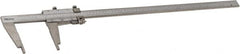 Mitutoyo - 0 to 24" Stainless Steel Vernier Caliper - 0.02mm Graduation, 100mm Jaw Depth, 0.002" Accuracy - Exact Tooling