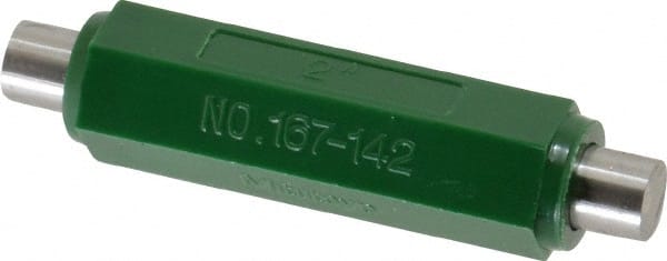 Mitutoyo - 2 Inch Long, Accuracy Up to 0.0001 Inch, Flat End Micrometer Calibration Standard - Use with Outside Micrometer, Includes Heat Insulating Handle - Exact Tooling