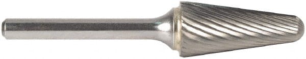 M.A. Ford - 1/2" Cut Diam, 6mm Shank Diam, Taper Head Double Cut Burr - Carbide, Radius End, 30mm LOC, 182mm OAL - Exact Tooling