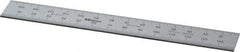 Mitutoyo - 150mm Long, 0.5, 1mm Graduation, Rigid Stainless Steel Rule - Metric Graduation Style, 19.05mm Wide, Silver, Satin Chrome Finish - Exact Tooling