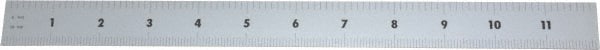 Mitutoyo - 12" Long, 1/64, 1/32, 1/16, 1/8" Graduation, Rigid Stainless Steel Rule - 4R Graduation Style, 1" Wide, Silver, Satin Chrome Finish - Exact Tooling