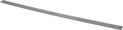 Mitutoyo - 18" Long, 1/64, 1/32, 1/16, 1/8" Graduation, Flexible Stainless Steel Rule - 4R Graduation Style, 3/4" Wide, Silver, Satin Chrome Finish - Exact Tooling