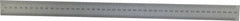Mitutoyo - 18" Long, 1/64, 1/32" and 0.5, 1mm Graduation, Rigid Stainless Steel Rule - English/Metric Graduation Style, 1-3/16" Wide, Silver, Satin Chrome Finish - Exact Tooling
