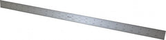 Mitutoyo - 24" Long, 1/100, 1/64, 1/50, 1/32" Graduation, Rigid Stainless Steel Rule - 16R Graduation Style, 1-3/16" Wide, Silver, Satin Chrome Finish - Exact Tooling