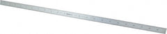 Mitutoyo - 24" Long, 1/64, 1/32, 1/16, 1/8" Graduation, Flexible Stainless Steel Rule - 4R Graduation Style, 3/4" Wide, Silver, Satin Chrome Finish - Exact Tooling