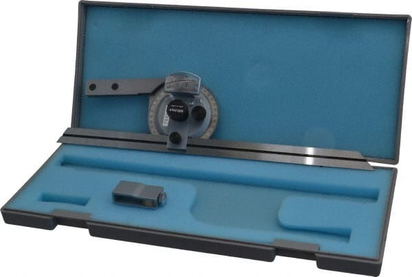 Mitutoyo - 12 Inch Long Blade, 360° Max Measurement, Bevel Protractor - Accuracy up to 5 Min, 1° Dial Graduation - Exact Tooling