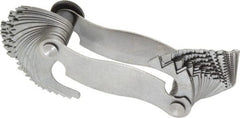 Mitutoyo - 51 Leaf, 0.4 to 7mm Pitch Range, 4 to 42 TPI Range, Screw Pitch Gage - 60° Thread Angle - Exact Tooling