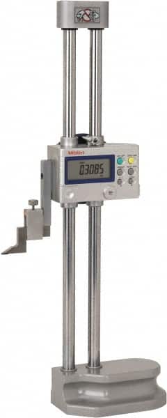 Mitutoyo - 12" Electronic Height Gage - 0.0005, 0.0002" (Switchable) Resolution, Accurate to 0.001", LCD Display, SPC Data Output - Exact Tooling