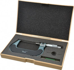 Mitutoyo - 3 to 4" Range, 0.0001" Graduation, Mechanical Outside Micrometer - Ratchet Stop Thimble, Accurate to 0.00015", Digital Counter - Exact Tooling