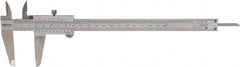 Mitutoyo - 0 to 8" Stainless Steel Vernier Caliper - 0.02mm Graduation, 50mm Jaw Depth, 0.03mm Accuracy - Exact Tooling