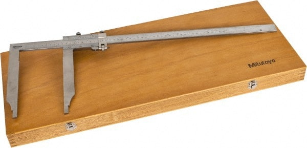 Mitutoyo - 0 to 20" Stainless Steel Vernier Caliper - 0.02mm Graduation, 200mm Jaw Depth, 0.06mm Accuracy - Exact Tooling