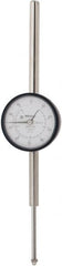 Mitutoyo - 2" Range, 0-100 Dial Reading, 0.001" Graduation Dial Drop Indicator - 2-3/16" Dial, 1" Range per Revolution, 0.003" Accuracy, Revolution Counter - Exact Tooling