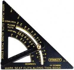 Stanley - 6-3/4" Blade Length x 10-3/4" Base Length, Black Finish, Aluminum Layout Tool - 1/8" Graduation - Exact Tooling