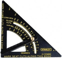 Stanley - 6-3/4" Blade Length x 10-3/4" Base Length, Black Finish, Aluminum Layout Tool - 1/8" Graduation - Exact Tooling