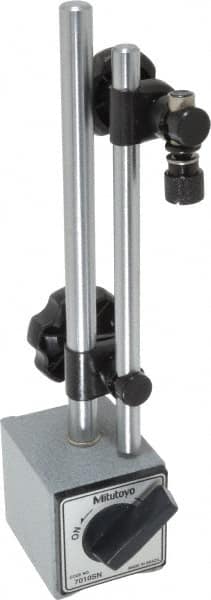 Mitutoyo - 130 Lb Magnetic Force, Indicator Positioner & Holder with Base - Post & Adjustable Rod, Rectangular Base, 55mm Base Height, 58mm Base Length, 50mm Base Width - Exact Tooling