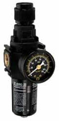 ARO/Ingersoll-Rand - 1/4" NPT Port Compact 1 Piece Filter/Regulator FRL Unit - Polycarbonate Bowl, 72 SCFM, 150 Max psi, 8.15" High x 2.205" Long, Manual Drain - Exact Tooling