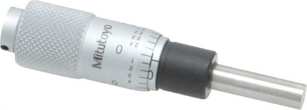 Mitutoyo - 1/2 Inch, 0.5118 Inch Thimble, 0.1969 Inch Diameter x 17.5mm Long Spindle, Mechanical Micrometer Head - Exact Tooling