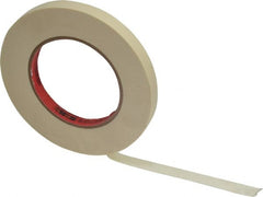 3M - 1/2" Wide x 60 Yd Long Tan Paper Masking Tape - Series 213, 6 mil Thick, 27 In/Lb Tensile Strength - Exact Tooling