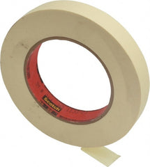 3M - 3/4" Wide x 60 Yd Long Tan Paper Masking Tape - Series 214, 5.8 mil Thick, 27 In/Lb Tensile Strength - Exact Tooling